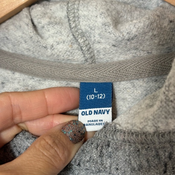 Old Navy Youth Hooded Pullover Sweater Size 10/12 Heather Gray | casual | school - Picture 2 of 4